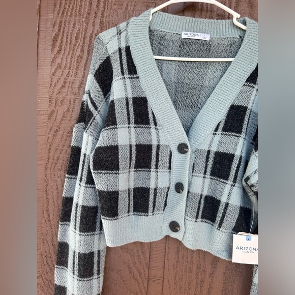 NWT Arizona Jean Company Cropped Cardigan Size Large - Picture 2 of 7